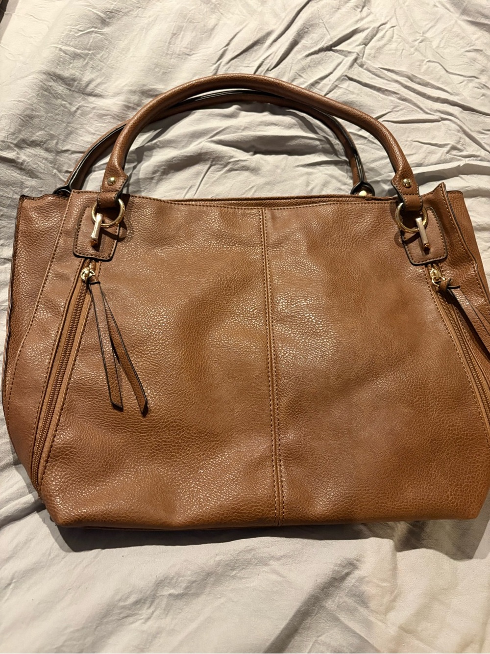 Classic Brown Leather Tote Handbag